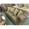 Image 1 : STEVEN & CHRIS GREY STUDDED 3 SEAT SOFA WITH 2 ARM CHAIRS & CUSHIONS