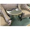 Image 2 : COMPOSITIONS GOLD & GLASS TOP OVAL COCKTAIL TABLE & END TABLE
