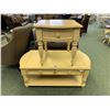 Image 1 : CREAM WOOD 2 DRAWER STORAGE COCKTAIL TABLE & SINGLE DRAWER END TABLE