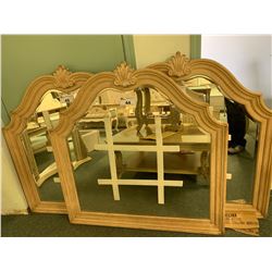 BRUSHED WOOD TRADITIONAL LARGE FRAMED WALL MIRROR