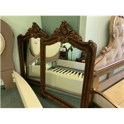 GOLD ETCHED FLOWER LARGE FRAME WALL MIRROR