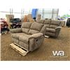 Image 1 : (2) PIECE RECLINING SOFA WITH LOVESEAT