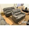 Image 2 : GREY RECLINING SOFA & LOVE SEAT
