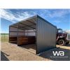 Image 1 : GREY & BLACK TIN 24 X 10 FT. LIVESTOCK SHELTER