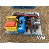 Image 1 : PALLET WITH 10" MITRE SAW, AIR TANK, CREEPER