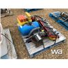 Image 2 : PALLET WITH 10" MITRE SAW, AIR TANK, CREEPER
