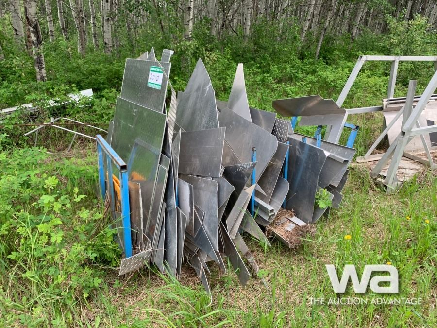 BLUE RACK WITH ALUMINUM PLATE - Weaver Bros. Auctions Ltd.