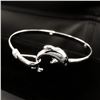 Image 1 : Ladies 925 Sterling Silver Dolphin Bangle