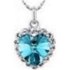 Image 1 : Austrian Crystal with Swarovski Elements - Sapphire heart necklace