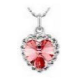 Austrian Crystal with Swarovski Elements - Pink heart necklace