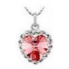 Image 1 : Austrian Crystal with Swarovski Elements - Pink heart necklace