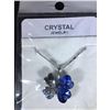 Image 3 : Austrian Crystal with Swarovski Elements - Clover hearts-Sapphire