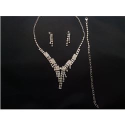Czech Crystal Rhinestone Bridal Necklace Set
