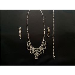 Czech Crystal Rhinestone Bridal Necklace Set