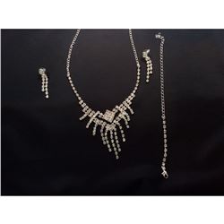 Czech Crystal Rhinestone Bridal Necklace Set