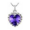 Image 1 : Austrian Crystal with Swarovski Elements - Purple heart necklace
