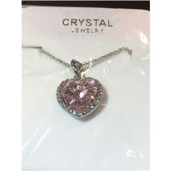 Austrian Crystal with Swarovski Elements - Pink heart necklace
