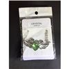 Image 3 : Austrian Crystal with Swarovski Elements - Angel wings & Love/Heart-Green