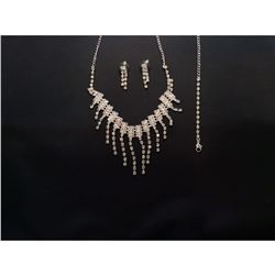Czech Crystal Rhinestone Bridal Necklace Set