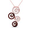 Image 1 : Round Red Color Enhanced Diamond Swirl Circle Pendant 5/8 Cttw 10kt Rose Gold