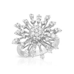 1.59 CTW Diamond Ring 18K White Gold - REF-162K7W