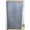 Image 1 : Gray Metal 2 Door Storage Cabinet w/ Adjustable Shelves
