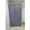 Image 2 : Gray Metal 2 Door Storage Cabinet w/ Adjustable Shelves