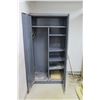 Image 3 : Gray Metal 2 Door Storage Cabinet w/ Adjustable Shelves