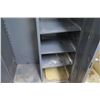 Image 7 : Gray Metal 2 Door Storage Cabinet w/ Adjustable Shelves