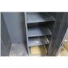 Image 8 : Gray Metal 2 Door Storage Cabinet w/ Adjustable Shelves