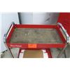 Image 2 : Red Metal & Wood 2-Tier Rolling Tool Table 30" x 17" x 40"H