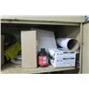 Image 2 : 2-Door Metal Storage Cabinet & Contents: Oil, Transmission Fluid, Jack Oil, Etc. 36"W x 21"D x 78"H