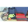 Image 1 : Qty 2 Sets Emergency Road Triangles, Jumper Cables & Tow Strap in Case