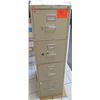 Image 1 : Beige 4-Drawer Metal Filing Cabinet, 15"W x 27"D, 52"H