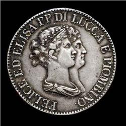 Italian antique coins - Lucca - 5 Franc