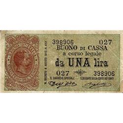 Italian banknotes - Buono di cassa da 1
