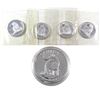Image 1 : 4x 2006 Canada 1/2oz Wolves Sealed in Original Mint Plastic & 2011 1oz Wolf in Capsule .9999 Fine Si