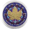 Image 1 : 2016 Canada 1oz Coloured & Gilded .9999 Fine Silver Maple Leaf in Capsule (TAX Exempt).