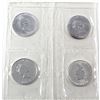 Image 2 : 4 x 1990 Canada 1oz .9999 Fine Silver Maple Leafs in Original Plastic Mint Sheet. 4pcs (TAX Exempt)