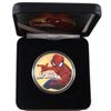 Image 1 : 2017 Tuvalu 1oz Coloured & Gilded Marvel Spiderman .9999 Fine Silver Coin in Smitty's Treasures Blac