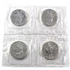 Image 1 : 4 x 1988 Canada 1oz .9999 Fine Silver Maple Leafs in Original Sealed Mint Plastic Sheet. 4pcs (TAX E