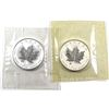 Image 1 : 2007 Pig & 2009 Ox Canada 1oz .9999 Fine Silver Privy Maple Leafs in Original Sealed Mint Plastic. 2