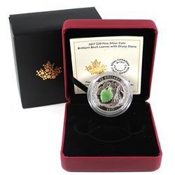 2017 Canada $20 Brilliant Birch Leaves with Drusy Stone Fine Silver Coin (TAX Exempt). Issued by the