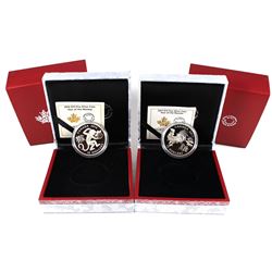 2016 Canada $15 Zodiac Year of the Monkey & 2017 $15 Zodiac Year of the Rooster Fine Silver Coins. 2