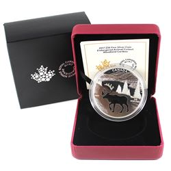 2017 Canada $30 Endangered Animal Cutout - Woodland Caribou Fine Silver Coin (TAX Exempt).