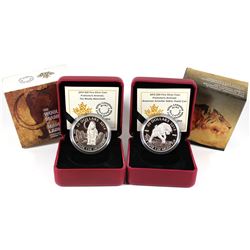 2014 Canada $20 Prehistoric Animals - The Woolly Mammoth & 2015 American Scimitar Sabre-Tooth Cat Fi