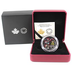 2018 Canada $20 Queen Elizabeth II's Maple Leaves Brooch Fine Silver Coin (TAX Exempt).