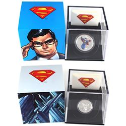 2013 Canada $15 Modern Day Superman 1/2oz & 2013 Canada $10 Vintage Superman 1/4oz Fine Silver Coins