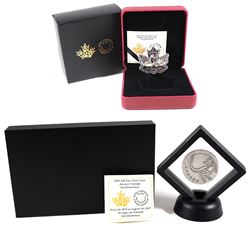 2016 $10 Canada Geese Maple Leaf Shaped Silhouette & 2017 $20 Ancient Canada - Ornithomimus Fine Sil