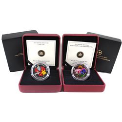 2013 Canada $20 Purple Coneflower & Eastern Tailed Blue Butterfly & 2013 $20 Holiday Candy Cane Fine